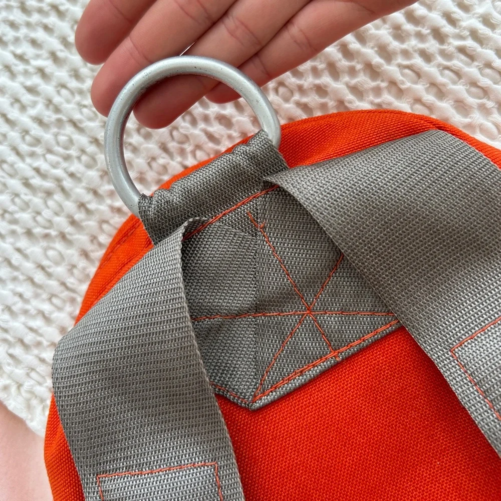 Rare Made in USA 70s Vtg Sierra Designs Teardrop Leather Bottom Backpack Orange